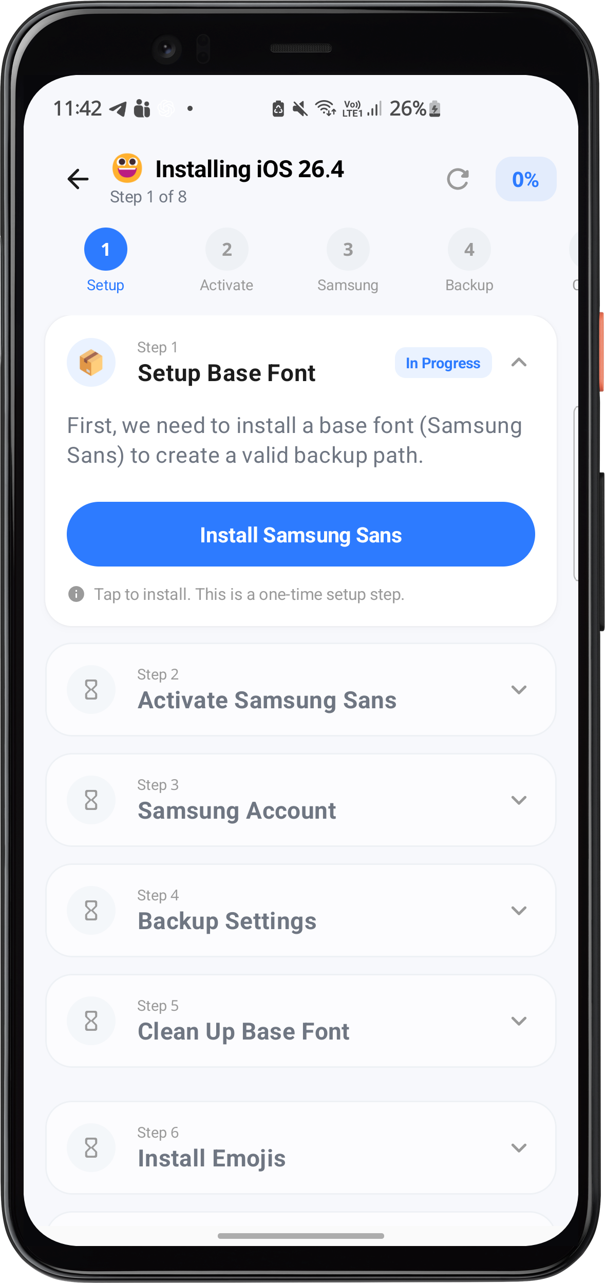 Emoji Switcher guided install screen